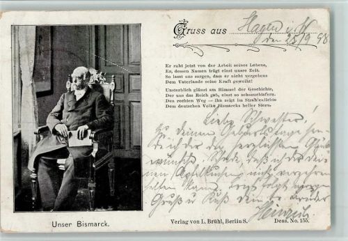 1898 Unser Bismarck und Gedicht AK