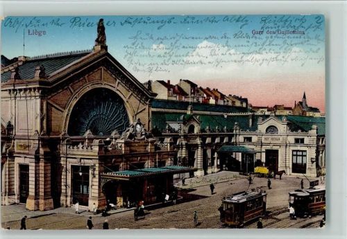1916 Gare des Guillemins , Straßenbahn