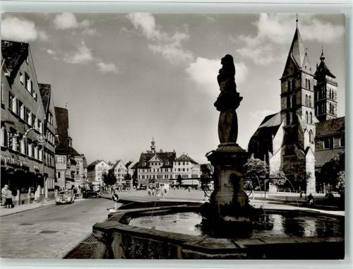 Esslingen Marktplatz mit Brunnen u. Kirche