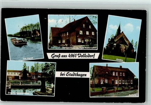 Meerbeck Am Kanal Bäckerei Gemsichtwaren Fritz Kerkmann Kirche Bad Hiddenserborn Schule Ortsteil Volksdorf