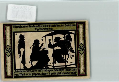 Neustrelitz Notgeld, Nr. 5 Scherenschnitt "Durchlauchten"