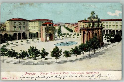 Firenze 1906 Piazza Cavour e Viale Principessa Margherita