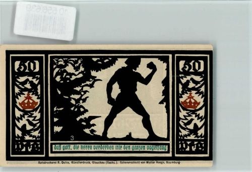 Quedlinburg Notgeld, Nr. 3 Künstler Scherenschnitt von Walter Hege