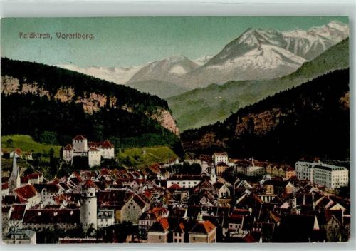 Feldkirch 1909 Turm Kirche Hochhaus