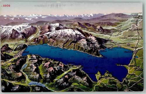 Salo' 1914 Landkarte Lago di Garda