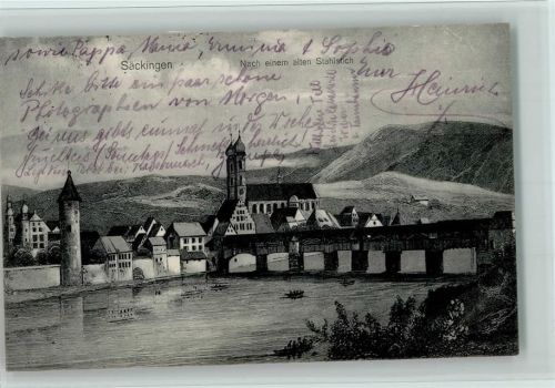Bad Säckingen Alt-Säckingen Stahlstich
