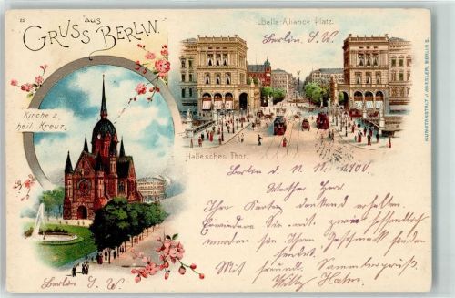 Kreuzberg 1900 Belle-Alliance-Platz Kirche zum heiligen Kreuz Hallesches Tor