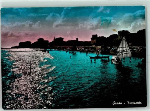 Grado Segelboot Ruderboot Abend