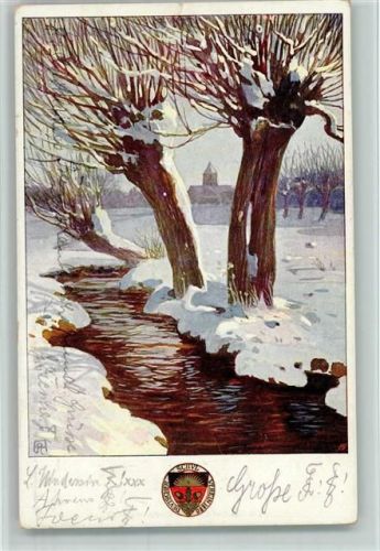 Deutscher Schulverein Nr. 217 - Winterlandschaft, sign AR AK
