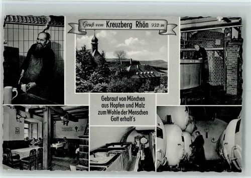 Kreuzberg Franziskaner-Kloster Brauerei Mönch Ort laut Stempel