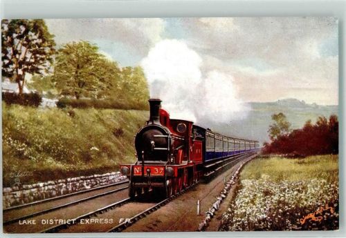 Lake District Express sign Oilette Famous Expresses Series III Nr 9150 Dampflokomotive