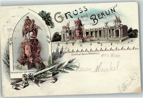 Berlin Mitte 1897 Denkmal Hauptgruppe