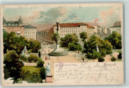 Kreuzberg 1899 Belle-Alliance-Platz sign. J.v.Mulas
