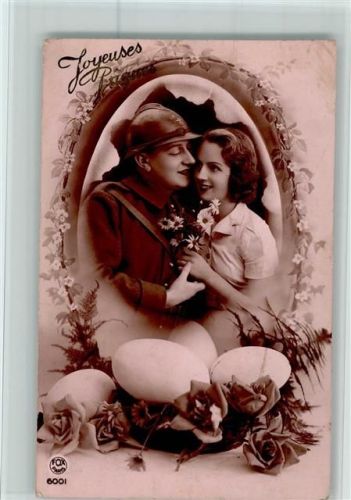 FOX Paris 6001 - Liebespaar, Ostern 1940 AK