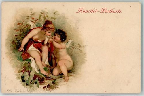 1899 Die Elemente sign. A. Zick AK