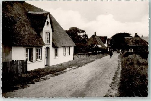25946 W2278 Nebel , Amrum Foto AK Dorfstraße