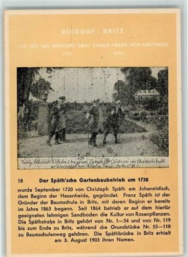 Britz Späth'scher Gartenbaubetrieb um 1730 Chorink