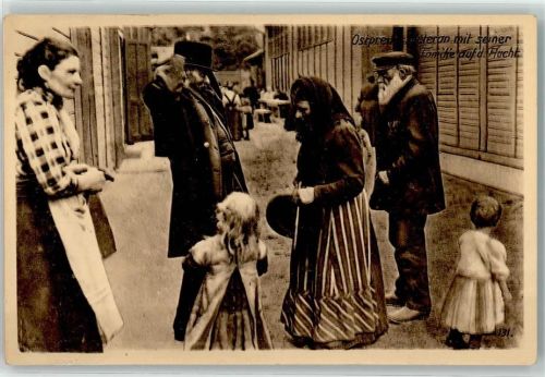 Ostpreuss. Veteran mit seiner Familie auf der Flucht