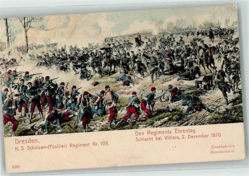 Dresden Schützen Füsilier Regiment Nr. 108 - Schlacht bei Villiers 1870 - Deutsch-Französischer Krieg