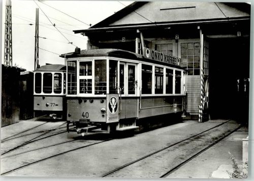 Oferdingen 1968 Beiwagen 40 von 1953 der Reutlinger Straßenbahnen Onko-Kaffee und Jägermeister Werbung SMS-Museumswagen-Sammelkarte 1005