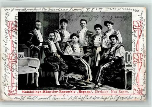 1908 Mandolinen-Künstler Ensemble "Espana" AK