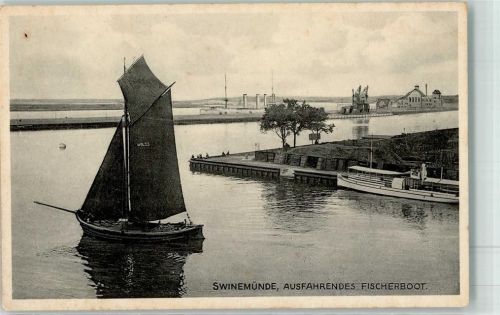 Swinemünde Fischerboot Dampfer Veladekran