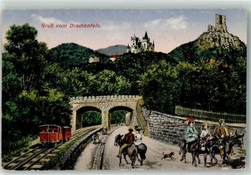 Drachenfels mit Drachenburg Drachenfelsbahn Eselsreiter