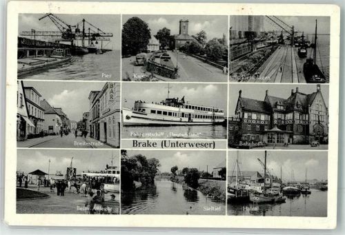 Brake Pier Kaje Breitestraße Hafen Bahnhof LKW Fischerboot Fahrgastschiff