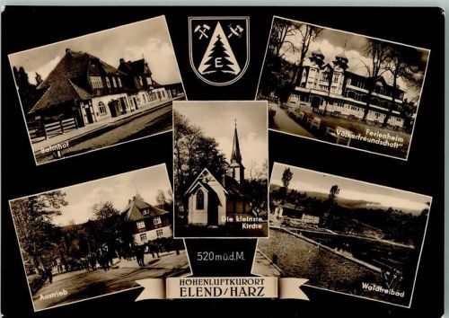 Elend 1963 Mehrfachbilder , Ferienheim Völkerfreundschaft, Austrieb der Kühe, Bahnhof, Wald-Freibad