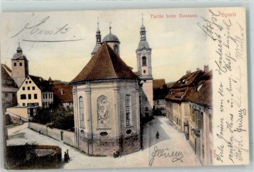 Spalt 1906 Am Rentamt mit Kirche St. Nikolaus