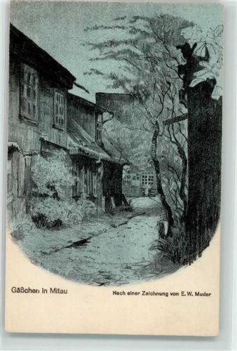 Mitau Gasse sign. E.W. Muder