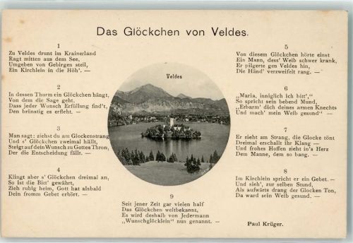 Bled das Glöckchen von Veldes Gedicht von Paul Krüger