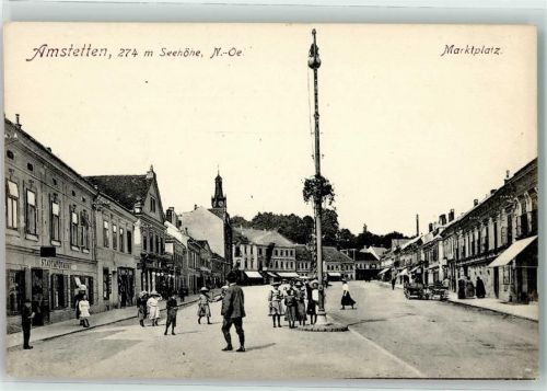 Amstetten 1911 Marktplatz mit Stadtapotheke