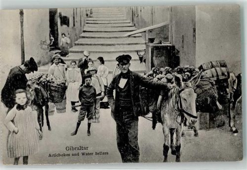 Gibraltar Wasserverkäufer Marktszene
