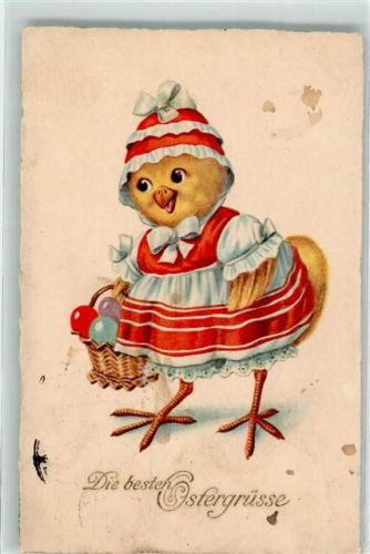 1935 Ostern Ostereier Küken vermenschlicht Verlag Erika 5899