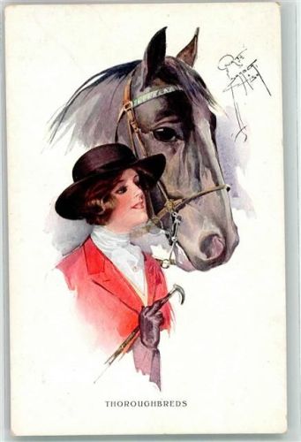 Frau mit Pferd Thoroughbreds