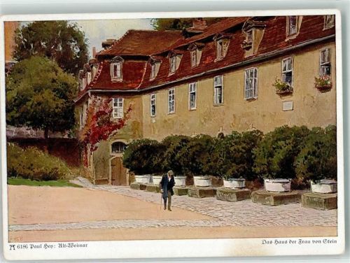 Weimar Aquarell Alt-Weimar Das Haus der Frau von Stein F.A.Ackermanns Kunstverlag Reihe 624 Nr.6186