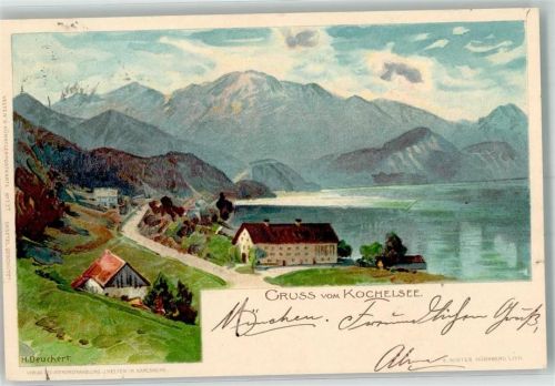 Kochel 1899 sign. Deuchert, H. Kochelsee
