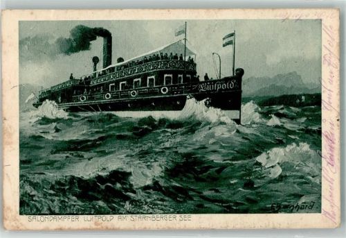 1916 sign. Reinhard F. Salondampfer Luitpold am Starnberger See
