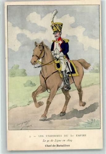 1908 Serie Nr. 5 Les Uniformes Du 1er Empire , Le 9e de Ligne en 1809 sign. Eugene Louis Bucquoy AK