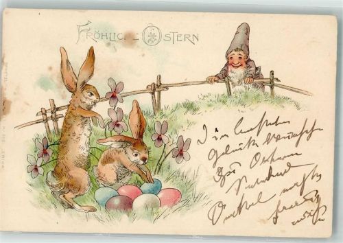 1901 Ostern Ostereier Hasen Verlag Erika 616