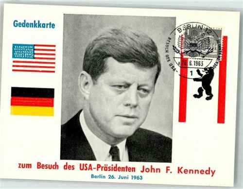Gedenkkarte Politik Staatsbesuch von Kennedy 26.6.1963 Berlin
