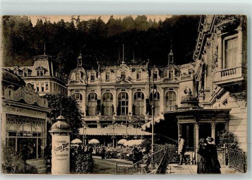 Karlovy Vary Gasthaus Grand Cafe Pupp Litfaßsäule