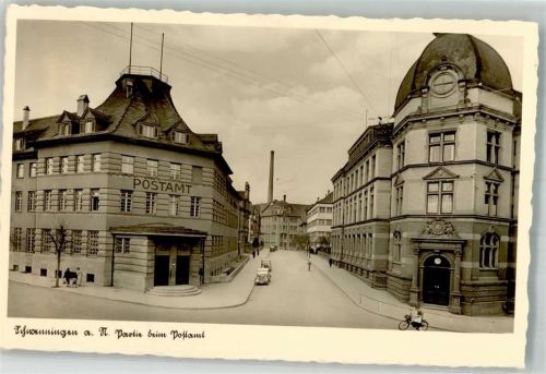 78048 W7730 Schwenningen am Neckar Gebrauchsspuren Postamt Auto Foto AK