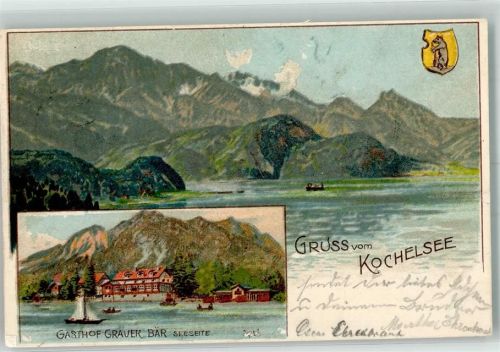 Kochel 1901 Gasthaus Grauer Bär Kochelsee
