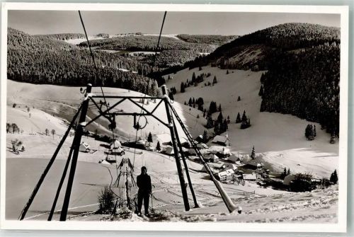 79674 W7868 Muggenbrunn Gebrauchsspuren Skilift Winter Seilbahn Foto AK