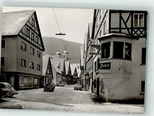 Wiesensteig Pension zur Post Auto VW Käfer Winter
