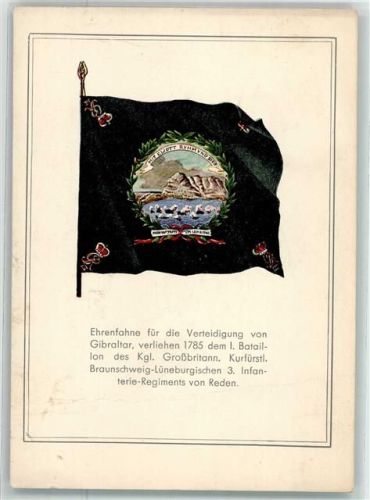 Gibraltar Ehrenfahne für die Verteidigung verliehen 1785 d. I. Bataillon d. Kgl. Großbritann
