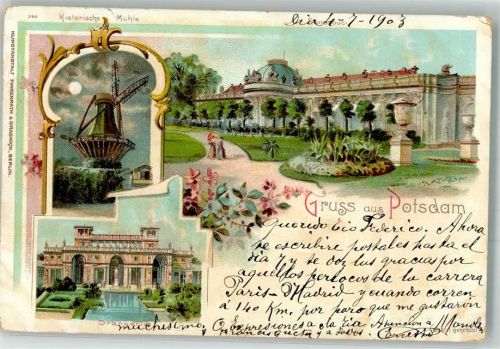 Potsdam 1898 Alte Mühle Sansouci Orangerie