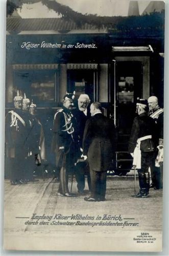 Zürich Uniform Orden und Präsident Forrer am Bahnhof Staatsbesuch Politik
